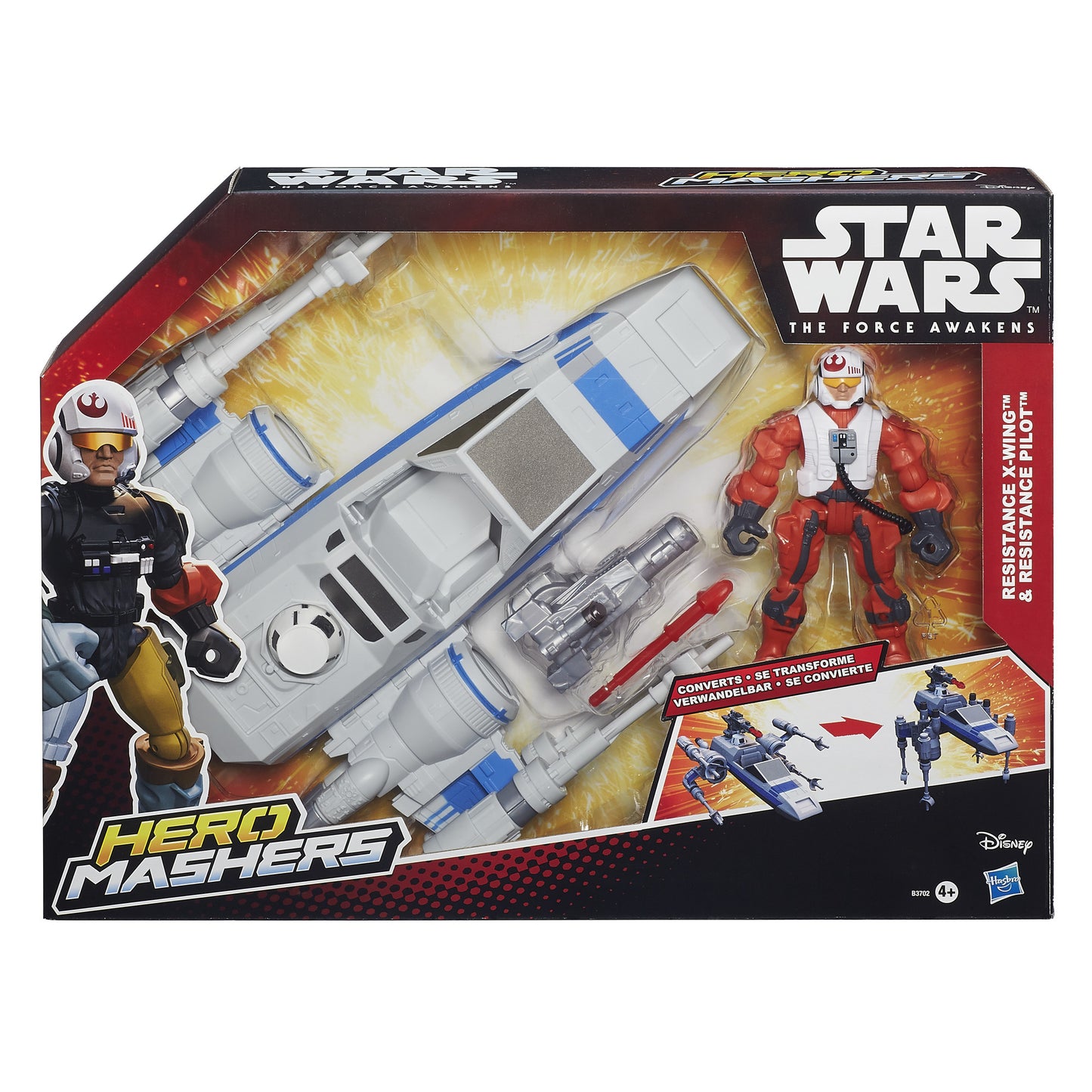 HASBRO HERO MASHERS STAR WARS THE FORCE AWAKENS - RESISTANCE X-WING & PILOT