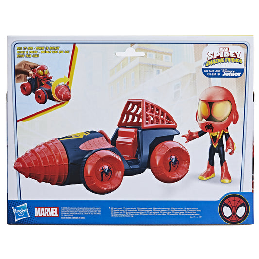 Hasbro Marvel: Spidey och hans fantastiska vänner - Web-Spinners - Miles med Drill Spinner Fordon