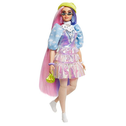 Mattel Barbie Extra: Curvy Docka med Glittrande Look och Valp