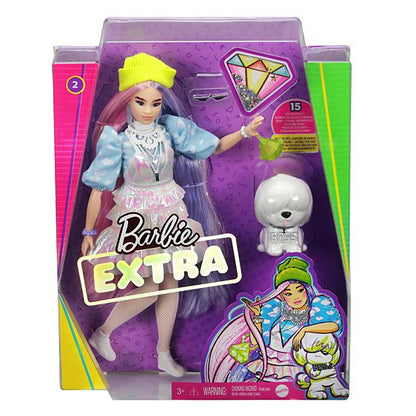 Mattel Barbie Extra: Curvy Docka med Glittrande Look och Valp