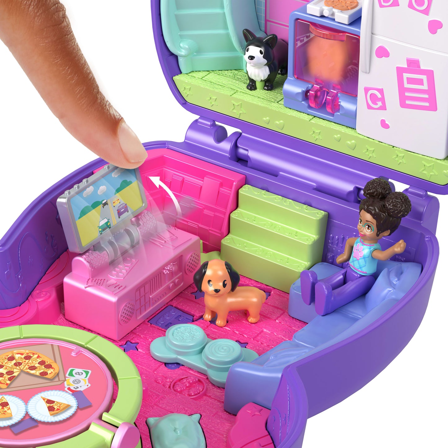 Mattel Polly Pocket: Tiny Worlds - Sleepover Puppy Lekset