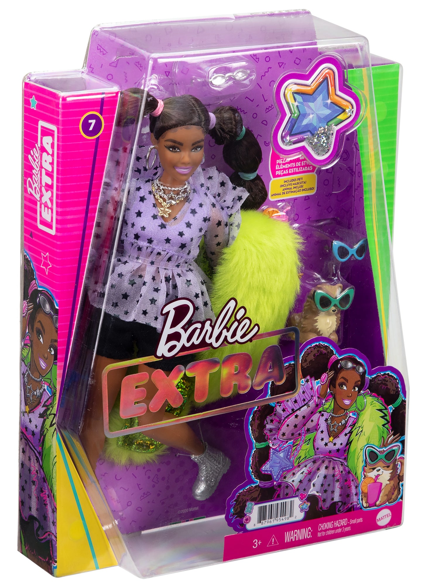 Mattel Barbie Extra: Bobble Hair Dark Skin Doll (GXF10)