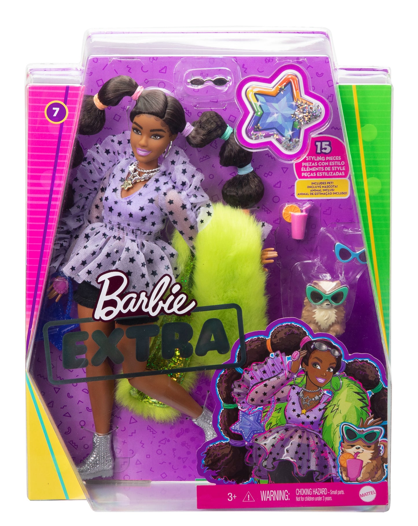 Mattel Barbie Extra: Bobble Hair Dark Skin Doll (GXF10)