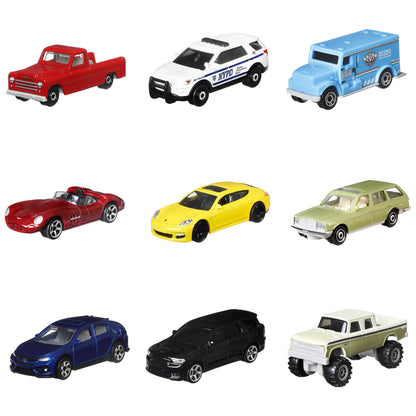 Mattel Matchbox Meta Cars - Set med 9 fordon (Slumptal)