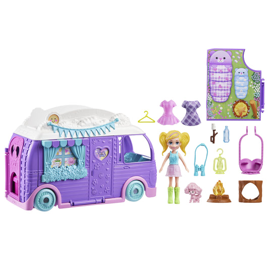 Mattel Polly Pocket: Glamping Camper Van - Tiny Worlds Big Surprises!