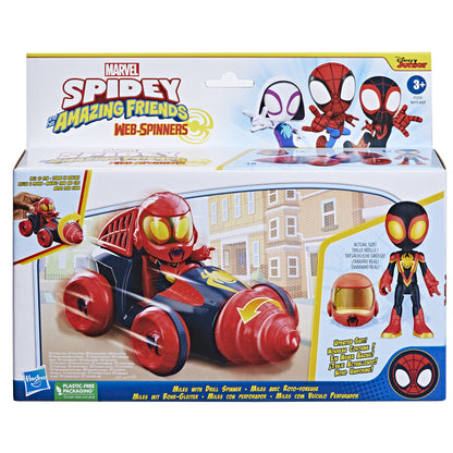 Hasbro Marvel: Spidey och hans fantastiska vänner - Web-Spinners - Miles med Drill Spinner Fordon