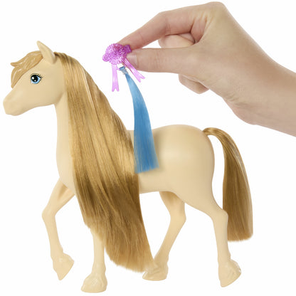 Mattel Barbie Mysteries: The Great Horse Chase - Vit Ponny med Blond Hästsvans