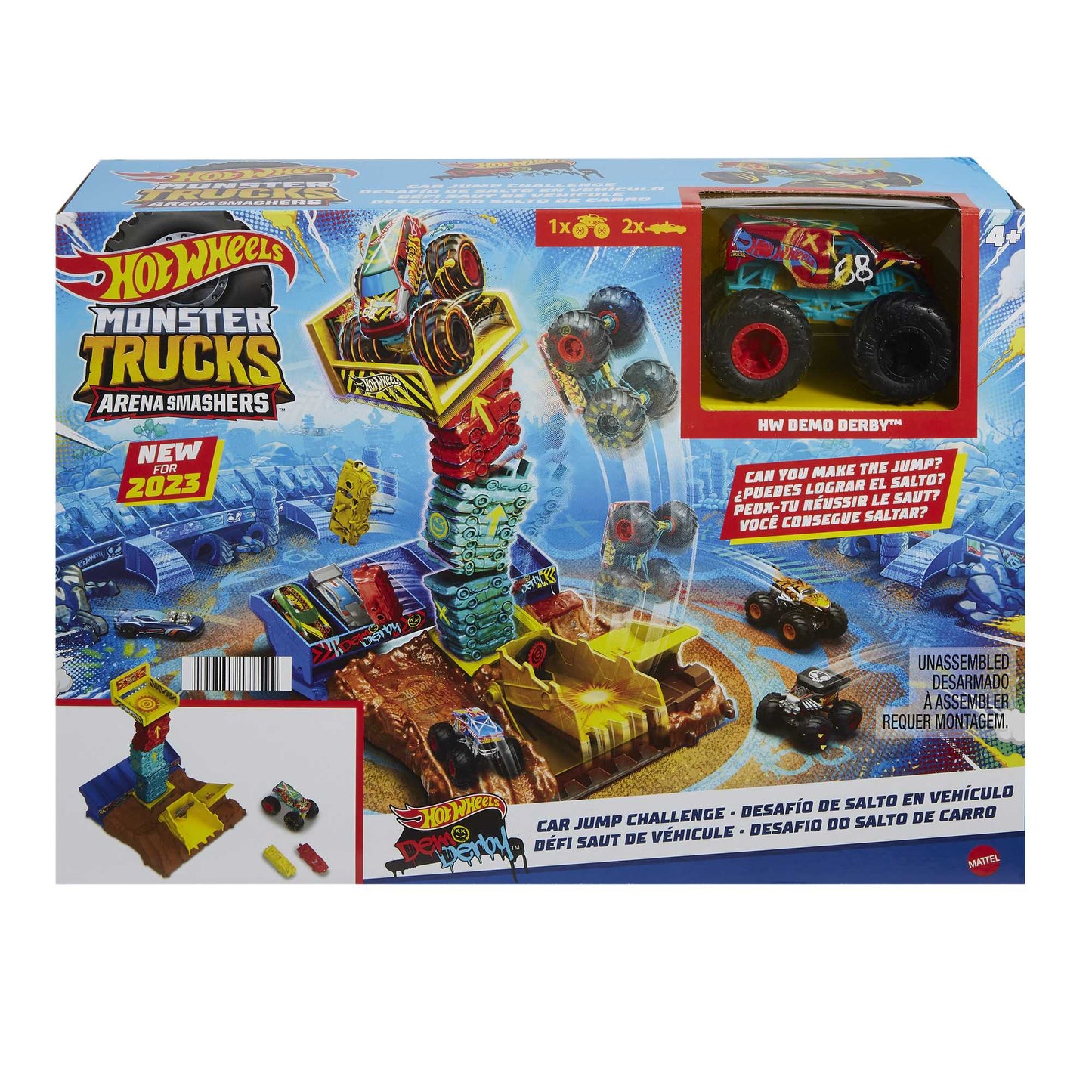 Mattel Hot Wheels Monster Trucks: Arena Smashers Car Jump Challenge