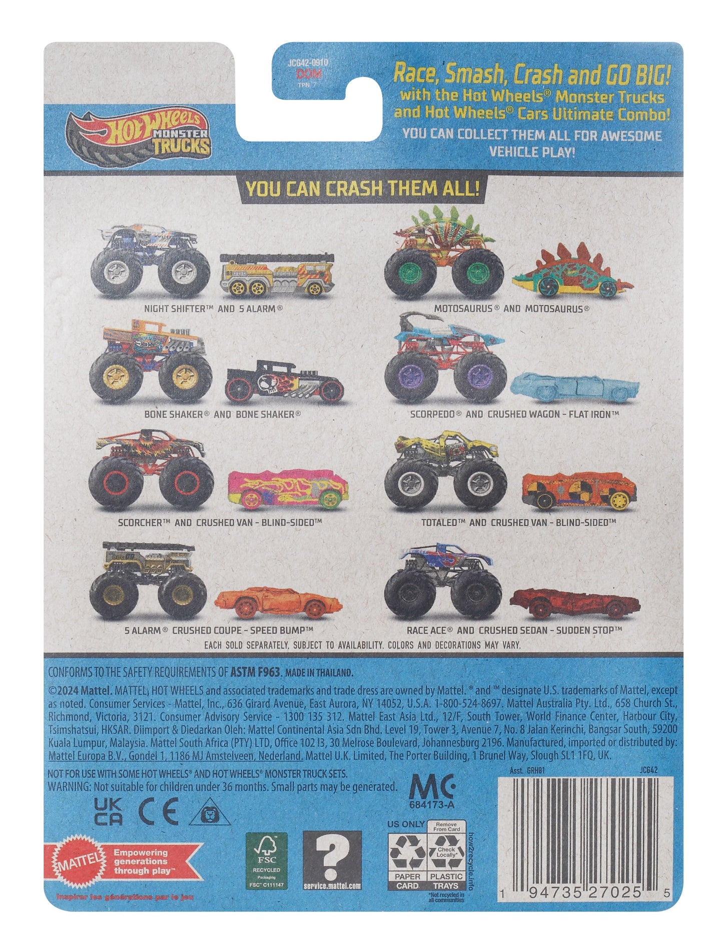 Mattel Hot Wheels: Monster Trucks - Race Ace 2 Pack