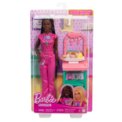 Mattel Barbie Doktor Docka med Svart Hår och Mörk Hy