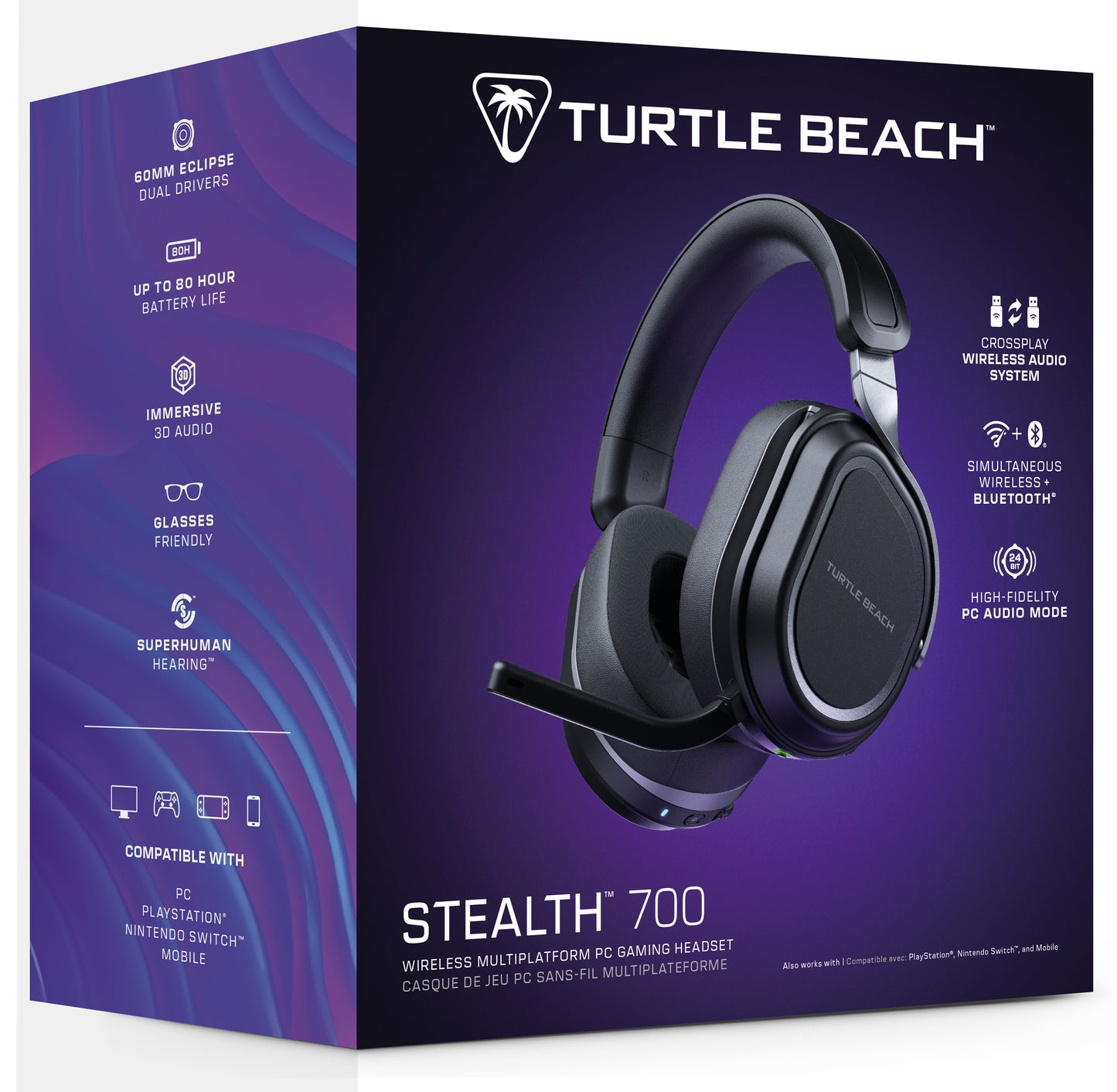 Turtle Beach Stealth 700 - Trådlöst Gaming Headset (Gen3) för PC, PS, Mobil - Svart