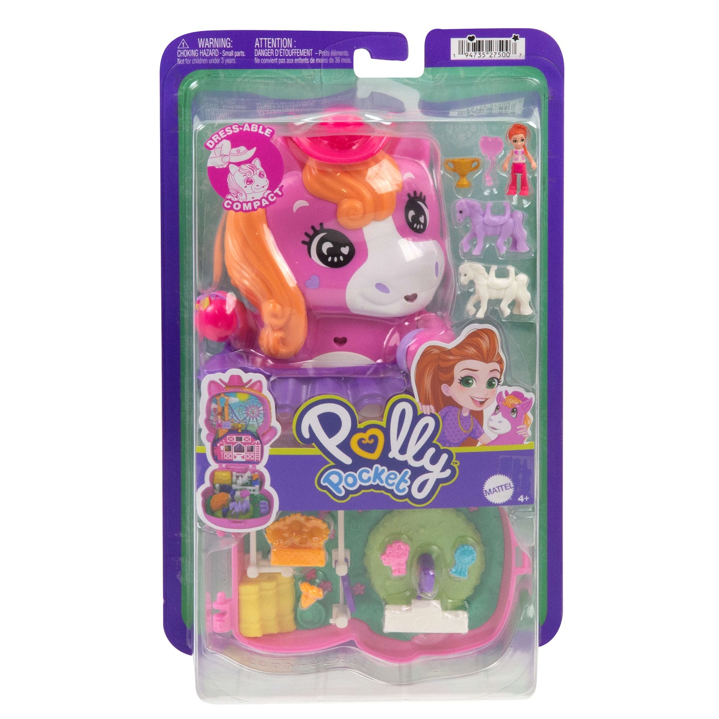 Mattel Polly Pocket: Tiny Worlds - Pony Rodeo Lekset