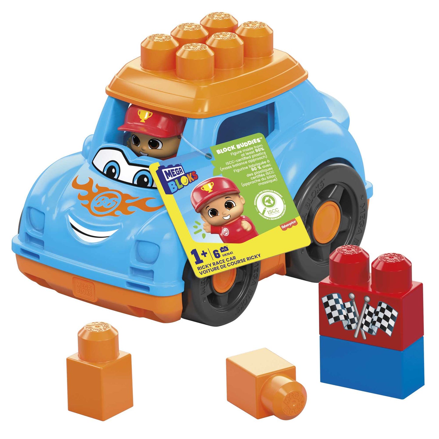 Fisher Price Mega Bloks: Block Buddies - Ricky Race Car (HKN41)